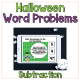Halloween Subtraction Word Problems Boom Deck - Digital Ta