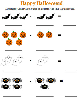 Halloween Subtraction Worksheet by Alexis Leon | TpT