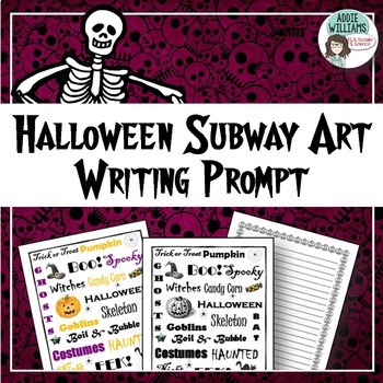 Preview of Halloween Writing / Poetry Prompt - Subway Art