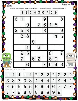 Sudoku online exercise for 3º ano