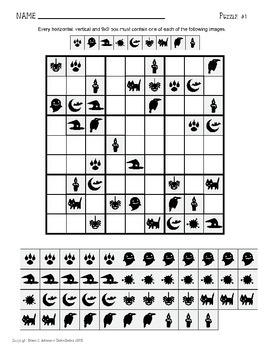 Preview of Halloween Sudoku Math Activity Freebie