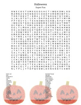 Halloween Super Fun Word Search by Chrystal's Creations | TpT