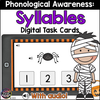 Preview of Phonological Awareness - Halloween Syllables - Boom Cards - Science of Reading