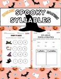 Halloween Syllables Worksheets: English/Spanish Bundle for