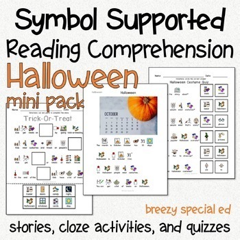 Preview of Halloween - Symbol Supported Picture Reading Comprehension for Special Education