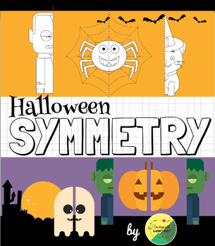 Preview of Halloween Symmetry NO PREP worksheets