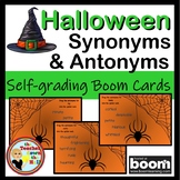 Halloween Synonyms & Antonyms Boom Cards Digital Vocab Activity