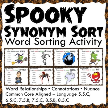 Preview of Halloween Synonyms Sort Digital Resource
