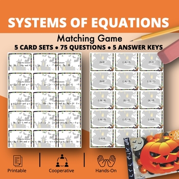 Preview of Halloween: Systems of Equations Matching Game
