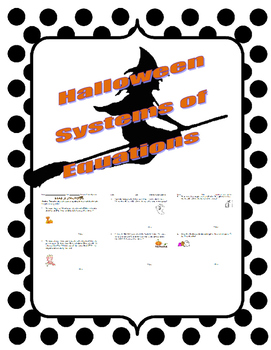 Preview of Halloween Systems of Equations Practice