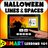 Halloween TREBLE LINES and SPACES BOOM CARDS™ Music Note G