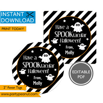 Halloween Tags - Editable Halloween Bag Tags, Halloween Printables