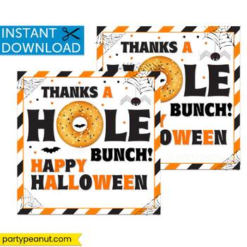 Halloween Tags, Thanks A Hole Bunch Bagel Gift, Teacher Gift, Staff ...