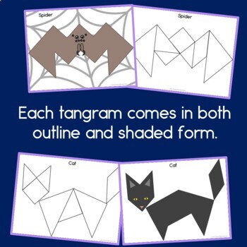 2d Shapes Center Halloween Tangram Puzzles By Paula S Primary Classroom