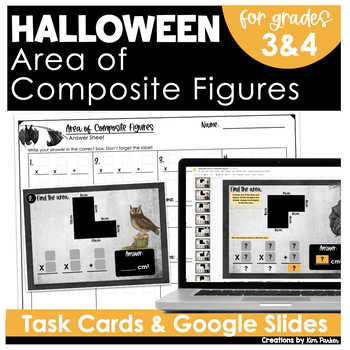 Preview of Halloween Task Cards Area of Composite Figures Non-Overlapping Rectangles 