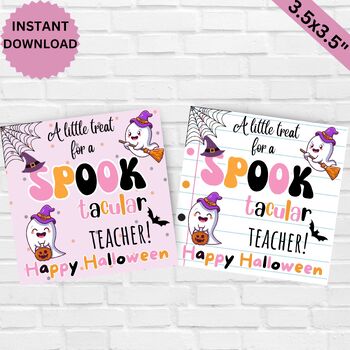 Preview of Halloween Teacher Tags,Retro Halloween Teacher Treat Tag Printable, Cookie Candy