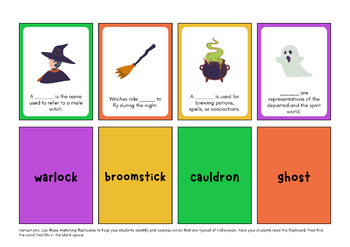 Preview of Halloween Teaching Ideas: flashcards, history, idioms, creative writing