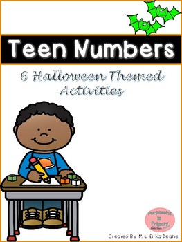 Preview of Halloween Teen Number Activities