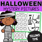 Halloween Telling Time Practice & Review - Math Puzzles Mo
