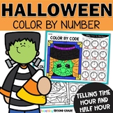 Halloween Telling Time - Color by Number to the hour and h