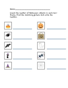 Preview of Halloween Ten-Frame Write the Room
