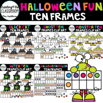 Preview of Halloween Ten Frames Clip Art Bundle {Halloween Clip Art} 230+ images