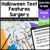 Halloween Text Features Surgery Activity Printable and Dig
