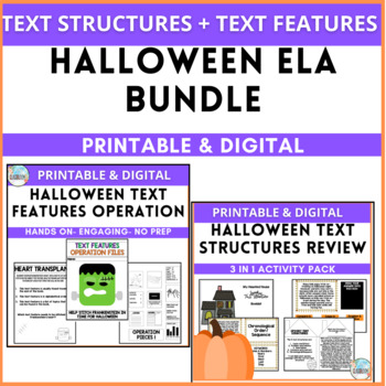 Preview of Halloween Text Structures and Text Features Bundle