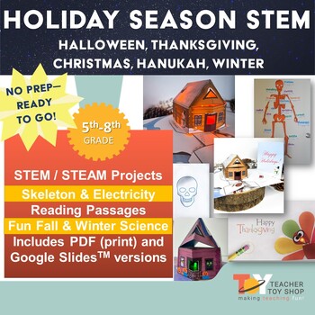Preview of Halloween Thanksgiving Christmas Hanukkah Fall Winter Science STEM projects