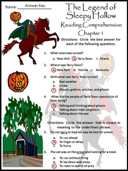 Halloween Activities: The Legend of Sleepy Hollow Activity Packet