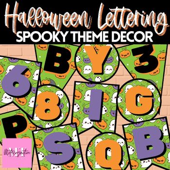 Preview of Halloween Theme Bulletin Board Letters Display Sets & Numbers