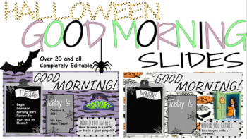 Preview of Halloween Theme Good Morning Slides