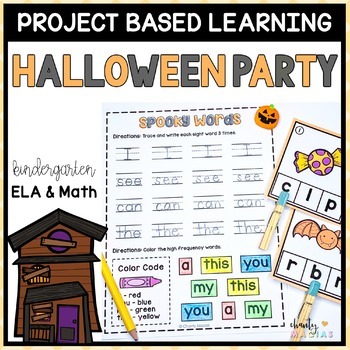 Preview of Halloween Theme Literacy and Math PBL Activities