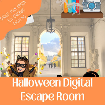 Preview of Halloween Theme Math Spiral Review Digital Escape Room