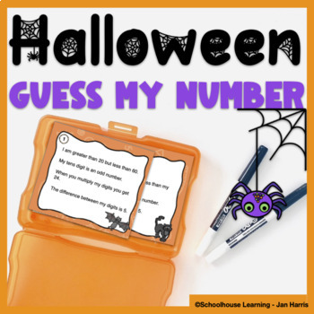 Preview of Halloween Theme Place Value and Number Sense Activity Task Cards