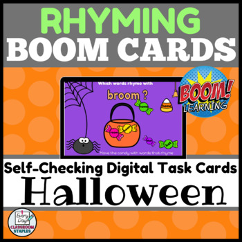 Preview of Halloween BOOM Cards™ Rhyming Words