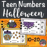 Halloween Theme Teen Number Clip Cards 10 to 20
