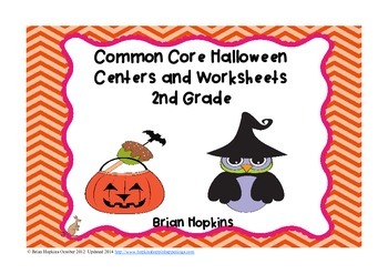 Preview of Halloween Themed 2nd Grade Reading and Math Centers & Worksheets
