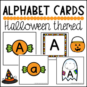 Halloween Themed Alphabet Cards for Preschool Pre-K and Kindergarten