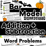 Halloween Themed Bar Model Word Problems - Addition and Su