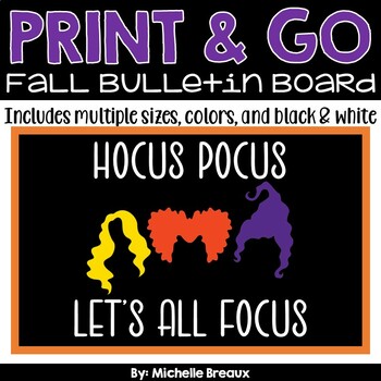 Preview of Hocus Pocus Halloween Themed Bulletin Board or Door Decor Kit