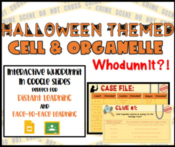 Preview of Halloween Themed Cell & Organelle WhoDunnit?! in Google Slides!