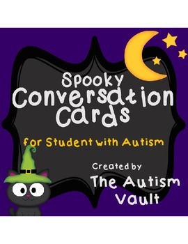 Preview of Halloween/Fall/Autumn Conversation Cards Speech Game Activity Autism