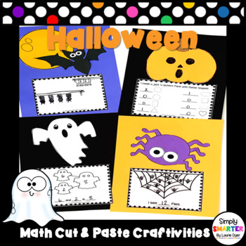 Preview of Halloween Themed Cut and Paste Math Crafts