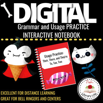 Preview of Halloween Themed Digital Interactive Notebook Grammar THEIR, THERE, THEY'RE