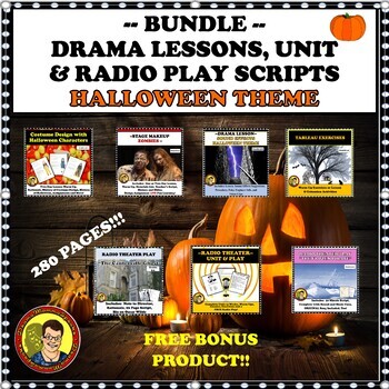 Preview of Halloween Themed Drama Units Speak Design Read Write Plays
