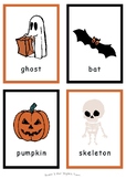 Halloween Themed Easy Adjective Flashcards for K, Grade 1,