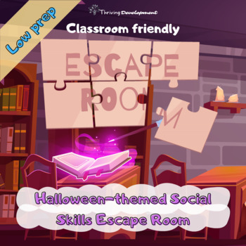 Preview of Halloween-Themed Escape Room: Social Skills Lesson| Classroom friendly &Low-prep