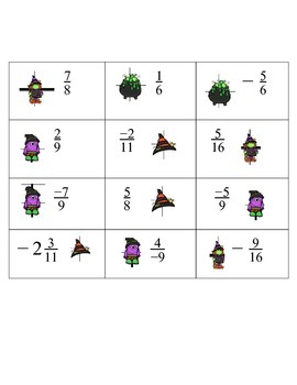 Preview of Halloween Themed Fraction Cards
