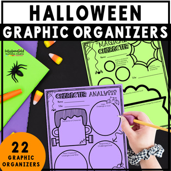 Preview of Halloween Themed Graphic Organizers Reading Response Activities